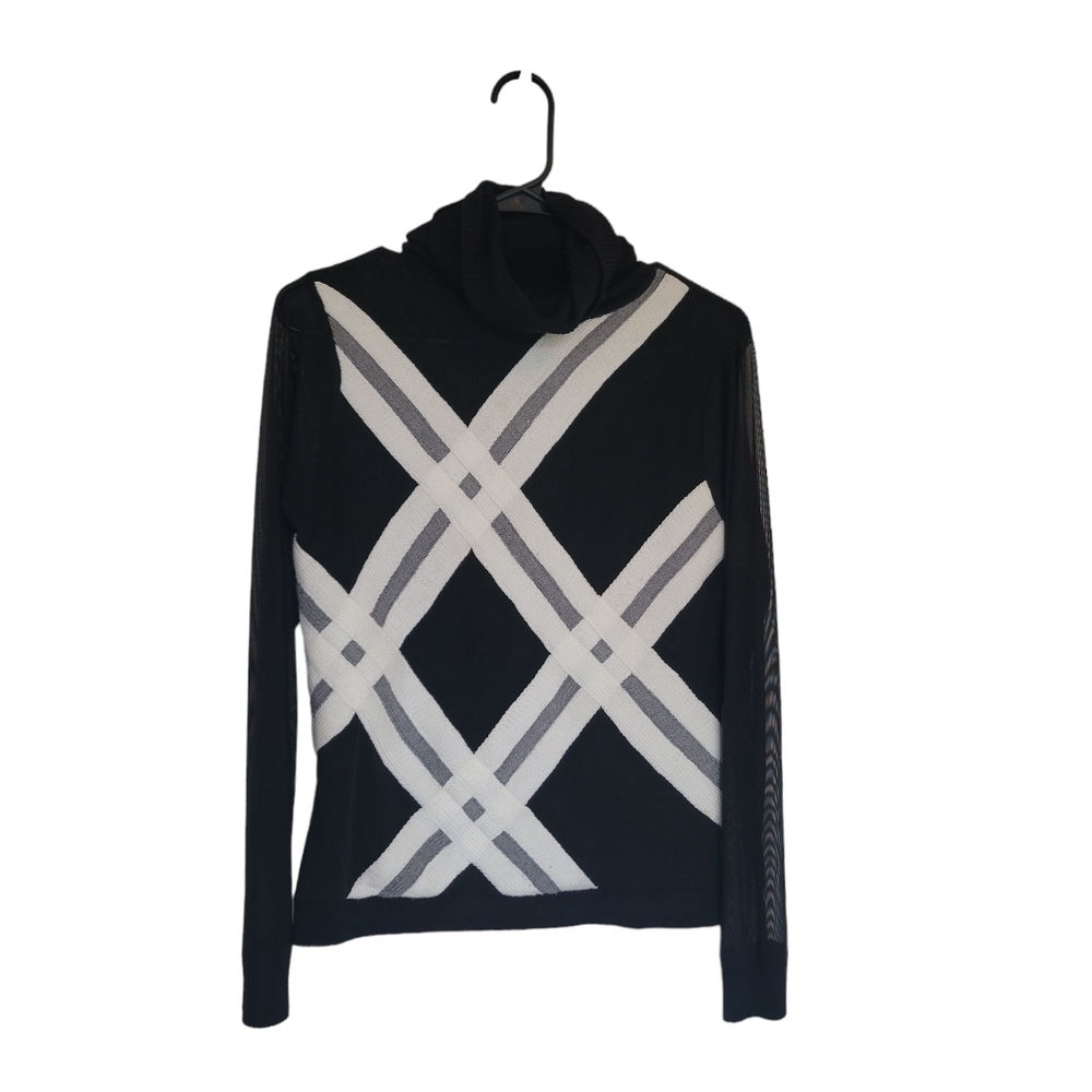 Michelle Nicole Color Block Geometric Pull Over Sweater